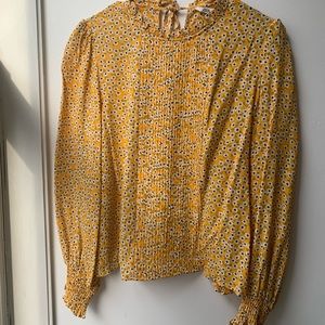 Zara yellow floral blouse